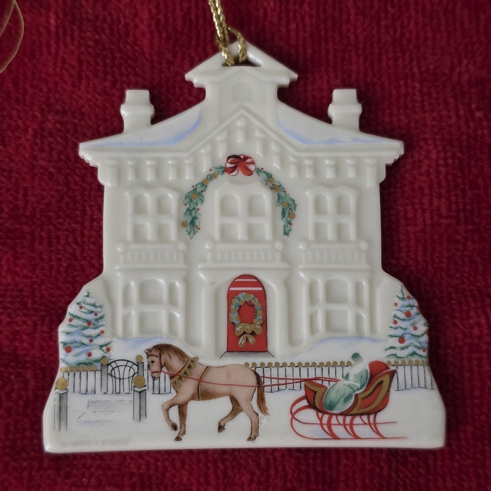 Vintage Lenox Porcelain Victorian Homes Sheffield Manor Christmas Ornament